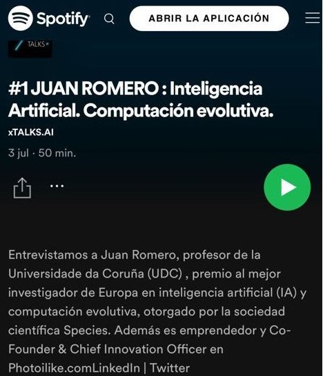 Captura programa TalkX entrevista a Juan Romero en Spotify.