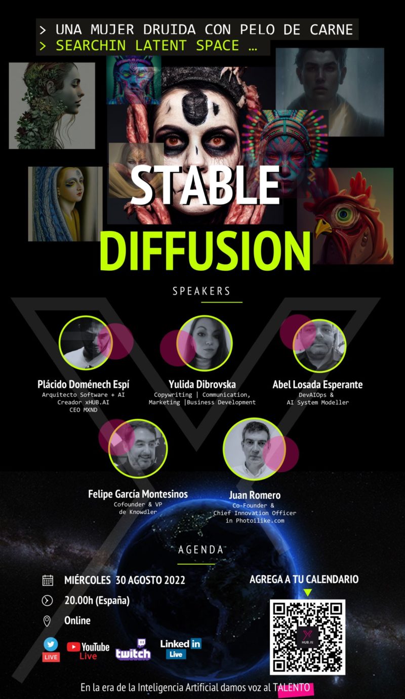 Póster podcast xHUB:AI sobre Stable Diffusion